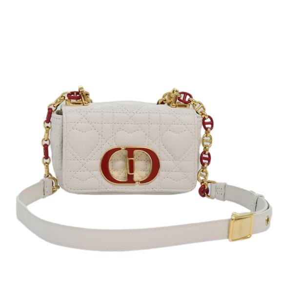 DIOR DIOR Calo Micro Shoulder Bag Calfskin White Gold - Picture 1 of 16